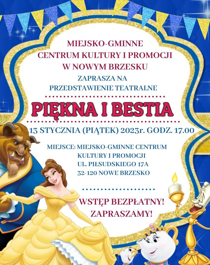 PLAKAT PIĘKNA I BESTIA- TEATRZYK